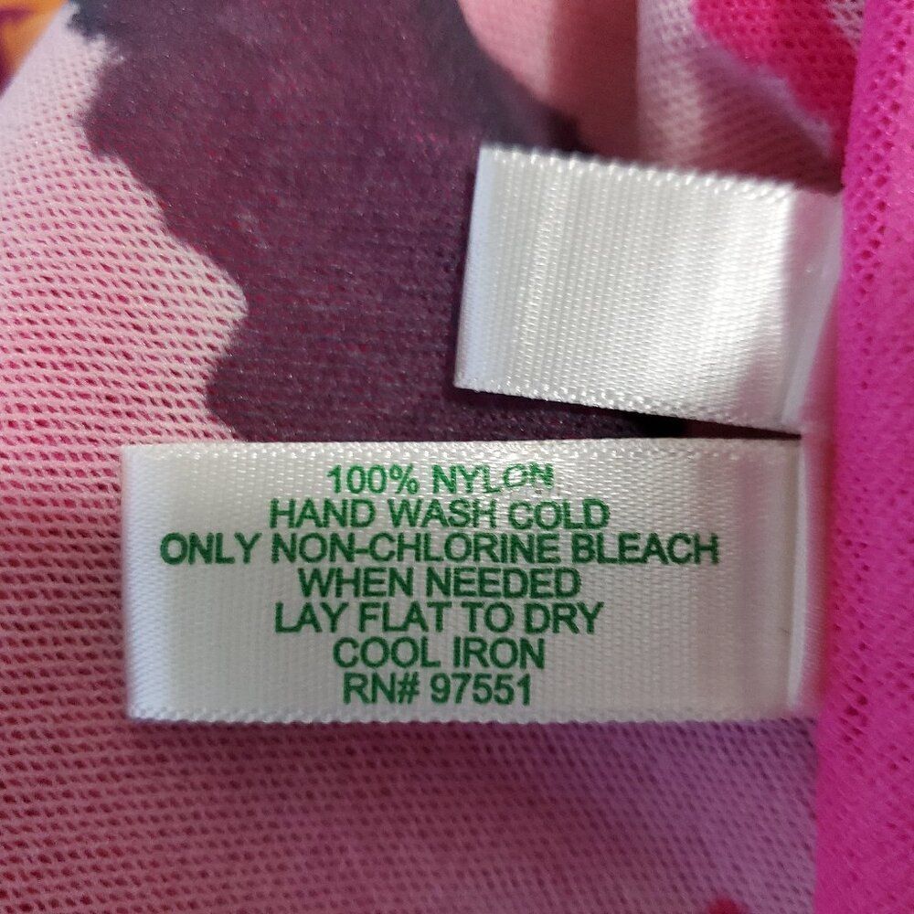 Daisy & Clover 2 ply sheer Pink V neck Wrap top L/XL - Picture 5 of 5